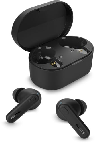 Philips TAT1108BK True Wireless Kopfhörer Schwarz (IPX4)-5+10 Stunden