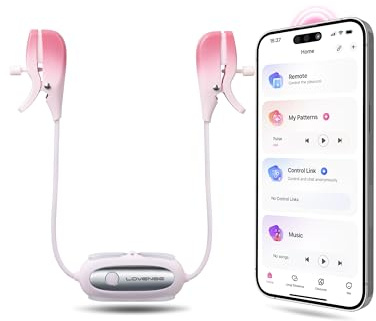 LOVENSE Gemini Nippelklemme für Frauen&Männer Einstellbare Nippel Massager | Tragbar Nippelklemmen Trage sie Diskret Nipple Vibrator mit APP Fernsteuerung Wiederaufladbar Sex Spielzeug für die Paare