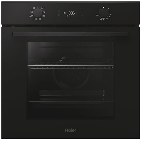 Haier ID SERIE 2 H6 ID2P3T1HTB Einbau-Backofen I Nische 60 cm I A+ I 78 Liter Volumen I 9 Funktionen I Umluft Beheizung mit Grill I Hydrolyse-Reinigung I Teleskopauszug