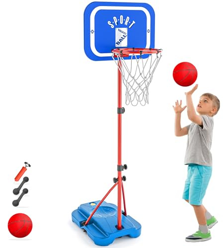 GILIKOKO Basketballkorb Outdoor Indoor Verstellbar 110-190cm - Mini Korb für Kinder 3-8 Jahre - Geburtstag Weihnachten Kindertag Geschenke