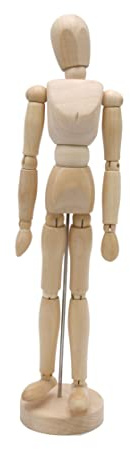 Paintersisters Gliederpuppe 30 cm Holz Zeichenpuppe Mannequin Holzfigur | Bewegliche Holzpuppe aus FSC-Samakholz für Zeichnen, Anatomie, Künstler, Skizzieren, Proportionen, Deko & Kunstunterricht