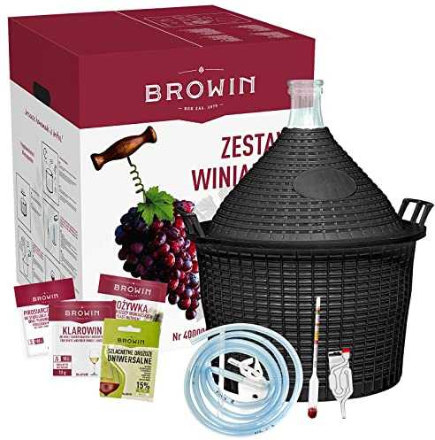 Browin 400000 Set für Wein - 15 l, Starterset Weinherstellung, Set für die Weinherstellung zu Hause, Hausgemachter Wein