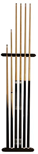 Billard-Set mit Wandhalterung und 6 Queues (2 Profi, 2 Standard, 2 kurz)