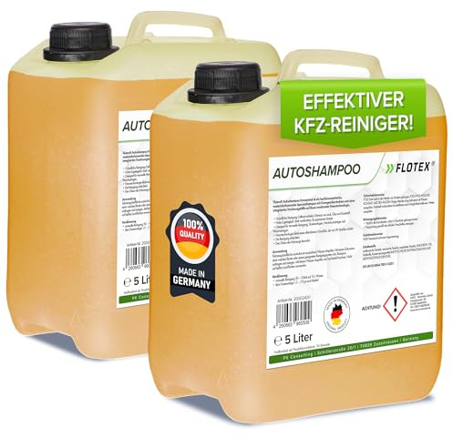 Flotex - Autoshampoo Konzentrat im praktischen 2x5L Kanister | Autoshampoo für Hochdruckreiniger | Autoreiniger für PKW, LKW, Wohnmobil und Motorrad
