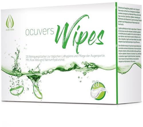 Ocuvers Wipes: Klinisch sterile Augen Lidhygiene Tücher mit Aloe Vera und Hyaluron gegen trockene, müde, juckende Augen, Blepharitis, Lidrandentzündung und zur Entfernung von Make Up