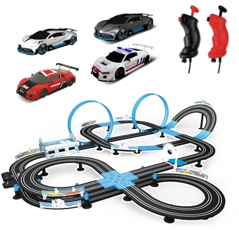 AGM MASETCH High Speed Series Slot Car Race Track Sets - Slot Cars, Rennstrecken & Zubehör Elektrische Rennstrecke, Duale Elektrische Rennstrecke (13,5 Meter lang)
