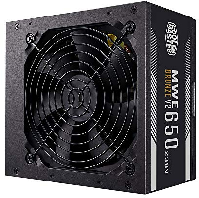 Cooler Master MWE 650 Bronze 230V V2, PC-Netzteil (EU-Stecker), 80 PLUS Bronze, temperaturempfindlichen HDB-Lüfter, DC-DC + LLC-Schaltung mit + 12V-Schiene, nicht modular