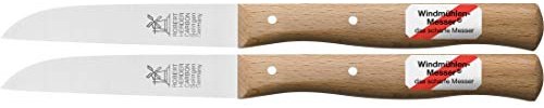 2 x Gemüsemesser, kleines Küchenmesser mit Holzgriff, Schälmesser, 8,5 cm Herder Windmühlenmesser Klassiker mittel