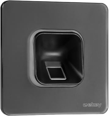 EKEY 203704 xLine Fingerprintset (Fingerprint Schwarz, Glasrahmen Schwarz, Controller), Biometrische Zutrittslösung zur Unterputzmontage, 0,4 W, 12-24 V, Schwarzer Fingerprint