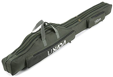 Lixxada Angeltasche, faltbar, tragbar, für Angelrute, Angelrolle