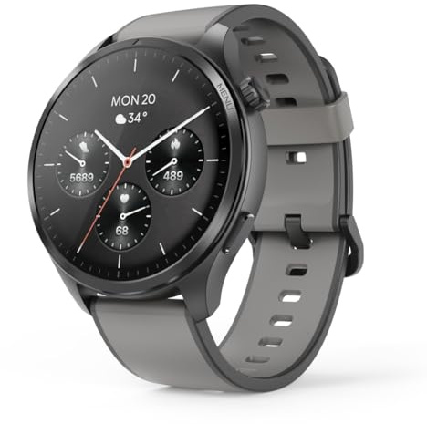 Hama Smartwatch (Musikspeicher, AMOLED Farbdisplay 1,43“ Panda Glass, GPS, Telefonfunktion, wasserdicht, WhatsApp, Sprachassistent, Schlaftracker, 110 Sportmodi, Schrittzähler, Pulsmesser etc) schwarz