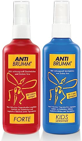 Bundle Anti Brumm Forte + Kids Sensitive Pumpspray, je 150 ml: Zuverlässiger Mücken- und Zeckenschutz, Mückenspray für Erwachsene und Kinder ab 1 Jahr