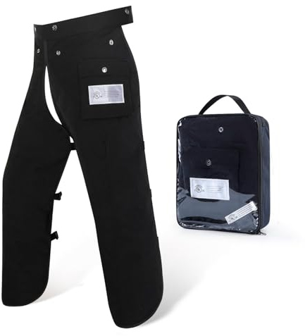 ZELARMAN Kettensäge Chaps Schürze Wrap 8-lagig für Herren/Damen Logger Waldarbeiter Schutzkette Sägehose Verstellbar, Schwarz