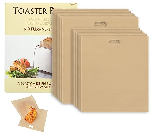 VIDETOL 24 Stück Non-Stick Toasta bags, 2 Größen Wiederverwendbar Toastabags, Teflon Toaster Beutel für Mikrowelle, Grill oder Backen