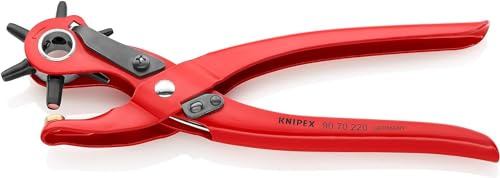 KNIPEX Revolverlochzange rot pulverbeschichtet 220 mm, 90 70 220