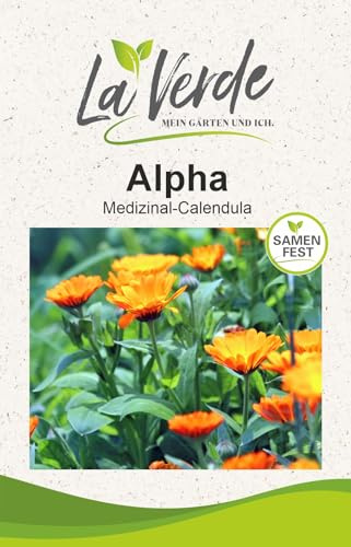 La Verde MEIN GARTEN UND ICH. Alpha Ringelblume Samen für ca. 80 Pflanzen, orange blühend, essbare Blüten, Saatgut ohne Gentechnik