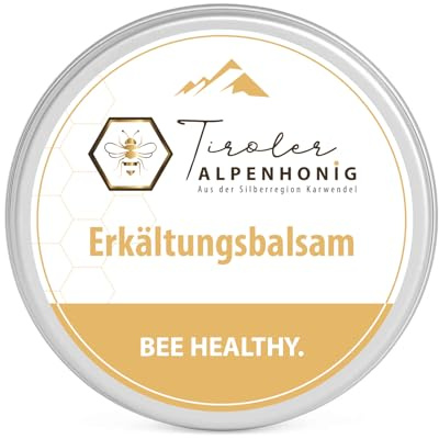 Tiroler Alpenhonig Erkältungsbalsam mit Bienenwachs - natürlicher Erkältungsbalsam für Brust & Rücken- Bienen Balsam bei Husten und Schnupfen - natürliche Erkältungslinderung