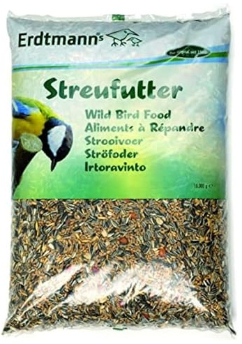 Erdtmanns Streufutter für Wildvögel – Futtermischung mit Sonnenblumenkernen, Hirse & Getreide – energiereiches Vogelfutter für Ganzjahresfütterung – für Garten, Balkon & Futterhaus (10 kg)