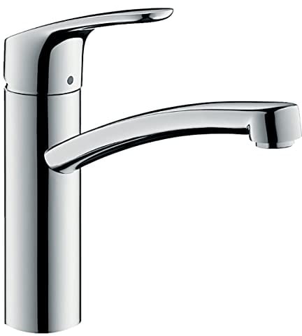 hansgrohe Focus M41 - Niederdruck Armatur Küche, 1 Stahlart, Wasserhahn Küche mit Auslaufhöhe 160 mm, Mischbatterie Küche 150° schwenkbar, Chrom, 31804000