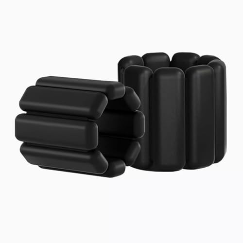 NEXROLA 2pcs Einstellbare Handgelenk und Knöchel Gewichtsmanschette Set Fitness für Damen und Herren 0.45kg/0.9kg, für Yoga, Pilates Laufen, Schwimmen und Krafttraining (Schwarz)