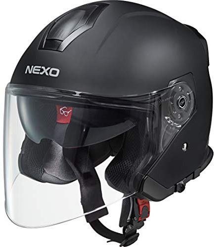 Nexo Jethelm Motorradhelm Helm Motorrad Mopedhelm Jethelm Travel 2.0 mattschwarz L, Unisex, Chopper/Cruiser, Ganzjährig, Thermoplast, matt schwarz
