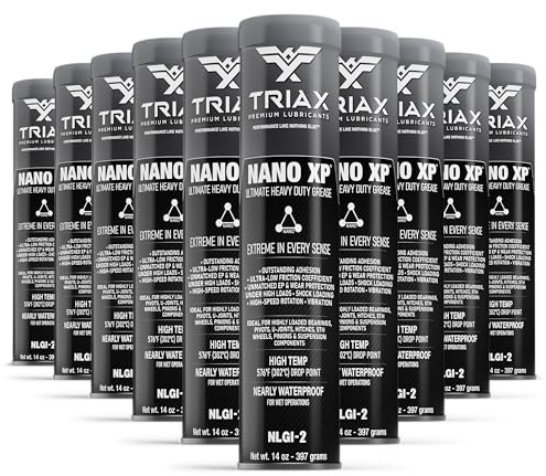 TRIAX Nano XP Ultra Heavy Duty Fett, Vollsynthetisch mit Nano-Fulleren, Tropfpunkt 330 °C, Extrem hohe EP-Belastung, Geringe Reibung; für: Hochtemp.-Radlager, Fahrgestell/5. Rad, Marine