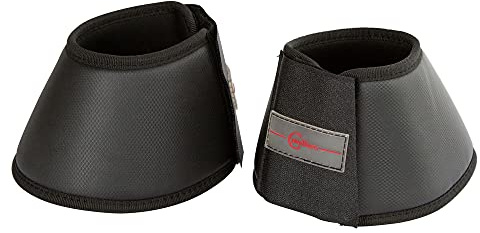 Covalliero, 2 x Hufglocken Protecto, schwarz, XXFull, Synthesekautschuk, Pferd, stoß absorbierend, doppelt gesicherter Klettverschluss