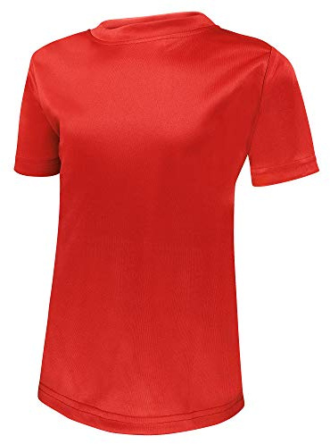 Alps to Ocean Sports Kinder Sportshirt Funktions T-Shirt Teamsport (schnelltrocknend, atmungsaktiv), Größe:128, Farbe:Red