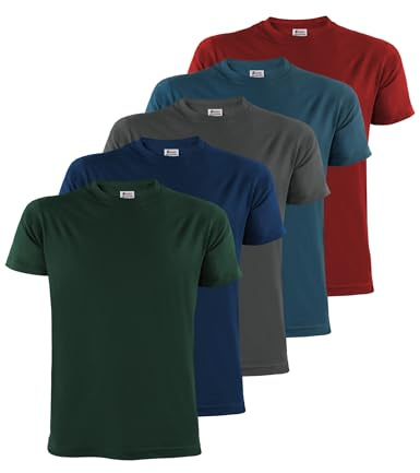 ALPIDEX Herren T-Shirts 5er Set Basic Rundhals 100% Baumwolle S - 5XL | 175 g/m², Kurzarm, gerade Passform, OEKO-TEX zertifiziert, atmungsaktiv, pflegeleicht, Maschinenwäsche, Freizeit, Büro, Sport