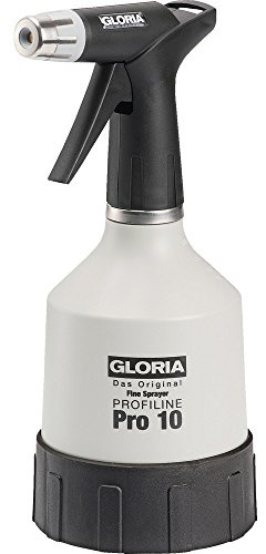 Gloria Feinsprüher Pro 10 | 1 L Sprühflasche für Industrie & Handwerk | Doppelhubpumpe (1x Pumpen = 2x Sprühen) | Ölfest, stufenlos verstellbare Düse & FKM Dichtungen | Stabiler Kunststoff-Behälter