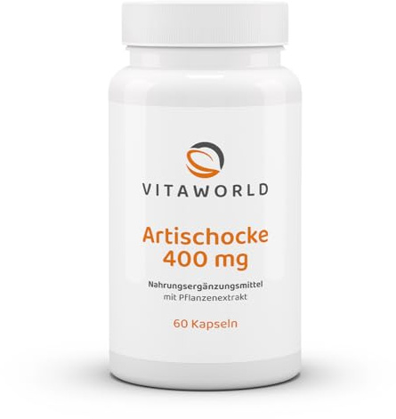 vitaworld Artischocken Extrakt 400 mg, frische Artischocke 4800 mg, 60 Kapseln