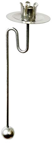 Baumkerzenhalter Balancehalter Pendelhalter für Weihnachtsbaum matt Silber (Silber, 6er)