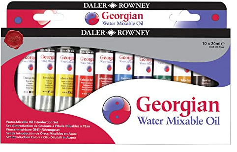 Daler Rowney Georgianische Wassermischbare Ölfarben, Einführungs-Set,10 Farben