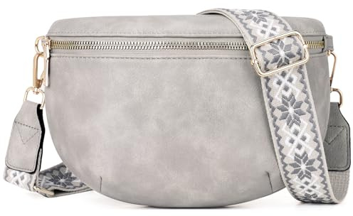 Roulens Kleine Damen Umhängetaschen,Elegant Bauchtasche Damen,Umhängetasche aus Veganes Leder,Crossbody Bag Damen,RFID Blockierung Kartenschlitz Brusttasche mit Verstellbar Abnehmbar Breiter Gurt