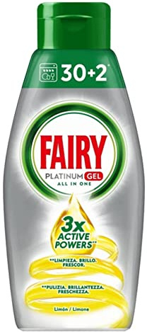 Fairy Waschgel für die Spülmaschine – 384 Waschgänge – 12 Flaschen à 32 Wäschen – Zitrone