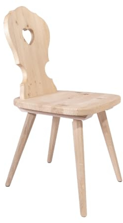 4betterdays.com Bauernstuhl aus Zirbe, Massivholz, Südtirol | Traditioneller Alpenstuhl mit Herzlehne, aus unbehandeltem Zirbenholz, traditionelles Handwerk
