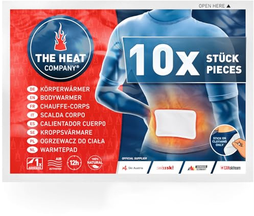 THE HEAT COMPANY Bodywärmer - 10 Stück - Wärmepflaster Rücken & Nacken - EXTRA WARM - Körperwärmer - Rückenwärmer - 12 Stunden wohlige Wärme - luftaktiviert - rein natürlich