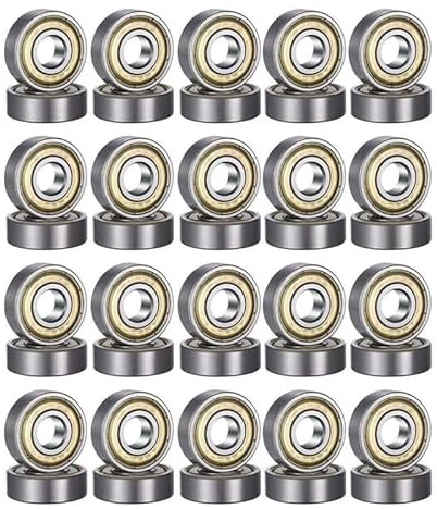 40 Pack 608 ZZ Kugellager, 8mm x 22mm x 7mm Metall Double Shielded Miniatur Rillenkugellager für Skateboard Roller Inline Skates