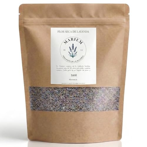 Getrocknete Lavendelblüten Mariem 500g – 100 % Naturbelassen, Aromatherapie, Potpourri, DIY & Dekoration
