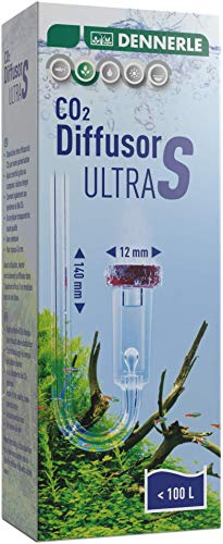 Dennerle CO2 Diffusor Ultra | für Süßwasser-Aquarien bis 400 Liter | aus Acrylglas - mit integriertem Blasenzähler | Membran aus Spezial Sintermaterial