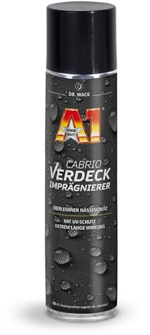 DR. WACK A1 Cabrio Verdeck-Imprägnierer 400 ml - Imprägnierspray für Textilverdecke - Schutz vor Nässe & Ausbleichen - auch für Kleidung, Markisen & Zelte geeignet - Hochwertige Autopflege
