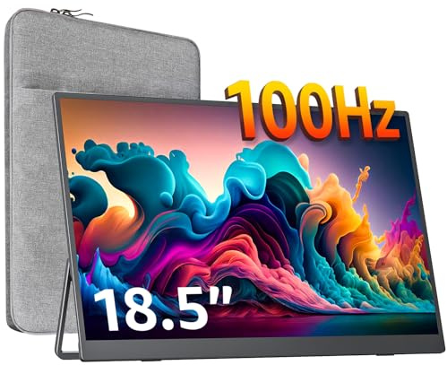 cocopar Portable Monitor 18.5 Zoll 1080P FHD 120% sRGB Mobiler Bildschirm Lautsprecher HDMI USB-C Tragbarer Monitor für Laptop MacBook Surface PC Xbox PS4/5, VESA montierbar mit Integrierter Ständer