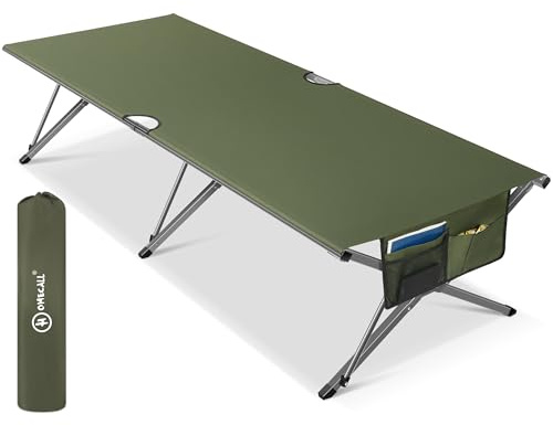 Join Nature Feldbett Klappbar,210 x 80 x 60 cm,Breite Campingbett 200kg | Stabil Tragbar Feldbett mit Seitentasche, für Camping Garten Reisen Outdoor und Indoor (Schwarz)