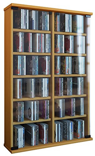 VCM Regal DVD CD Rack Turm Medienregal Medienschrank Aufbewahrung Schrank Holz Standregal Möbel in 6 Farben Roma