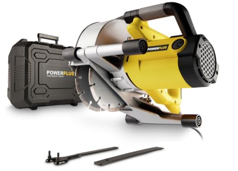 POWER plus Mauernutfräse POWX0650 - Profi Schlitzfräse mit 1800 Watt und Sägeblätter mit 150 mm Durchmesser, Professionelles Werkzeug mit einer Schnittleistung bis 45 mm