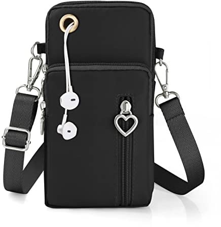 Aucuu Handytasche zum Umhängen Damen，Nylon Kleine Umhängetasche mit Kopfhörer Eingang，Mini Crossbody Schultertasche Handytasche，Handy Schultertasche ür Handy unter 7 Zoll
