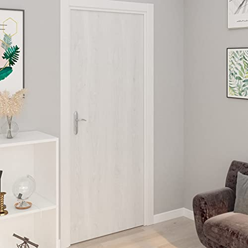 Homgoday Selbstklebende Türfolie Weißes Holz 210x90 cm PVC, opak, für Möbel und Türen Model146111
