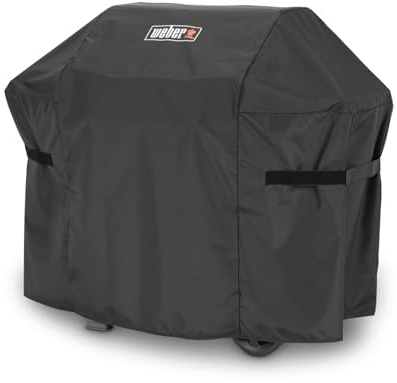 Weber Premium Grillabdeckhaube für Spirit & Spirit II 300er Modelle, atmungsaktiv UV- & wasserbeständig, mit Klettverschluss zum Befestigen, Grillcover, BBQ-Abdeckung - Schwarz (7183)