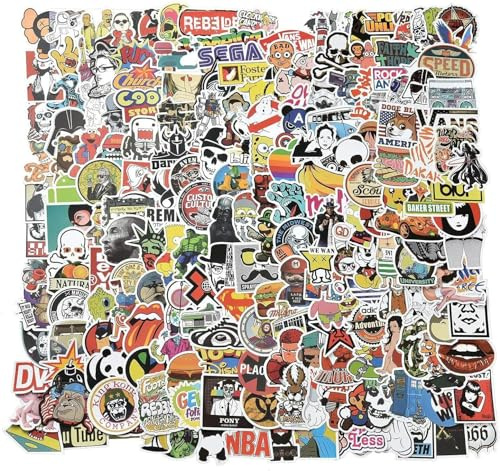Willingood Aufkleber 200 St¨¹ck Wasserdicht Vinyl Stickers Graffiti Style Decals f¨¹r Auto Motorr?der Fahrrad Skateboard Snowboard Gep?ck Laptop Aufkleber MacBook iPad und mehr
