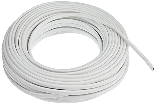 Electraline Kabel H03VVH2-F, PVC, Weiß, 2x0.75 mm, 20 m, für Lampen und Leuchten
